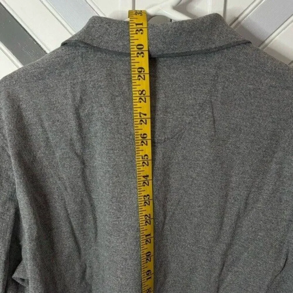 Chaps Ralph‎ Lauren Men's Large Vintage Gray Cotton 1/4 Button Long Sleeve Polo